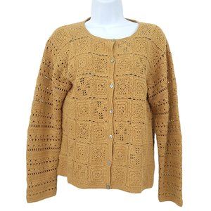 Marisa Christina Hand Knit Sweater Womens Size S Long Sleeve Light Brown